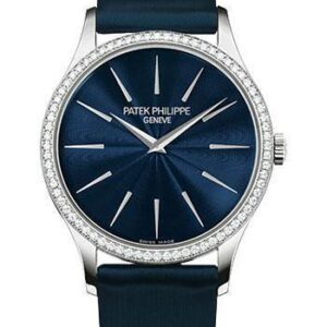 Patek Philippe 33mm Ladies Calatrava Watch Blue Dial 4897G